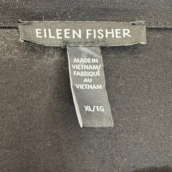 Eileen Fisher Black Fine Jersey Wrap Top XL - Picture 5 of 10